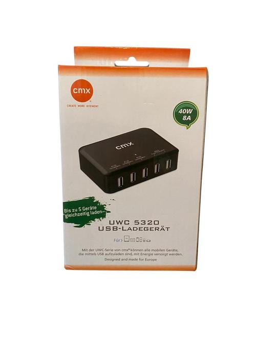 Chargeur mural USB 5 ports – 40W / 8A (CMX UWC-5320), Computers en Software, Laptop-opladers, Nieuw, Ophalen of Verzenden