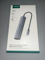 UGREEN 60600 – Hub USB‑C 3x USB 3.0 + RJ45 Gigabit 1000 Mbps, UGREEN, Telefoon, Nieuw, Ophalen of Verzenden