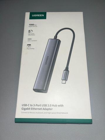 UGREEN 60600 – Hub USB‑C 3x USB 3.0 + RJ45 Gigabit 1000 Mbps beschikbaar voor biedingen