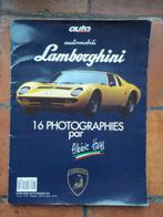 16 lithographies vintage de Lamborghini, photographies par A, Collections, Comme neuf, Enlèvement ou Envoi, Voitures