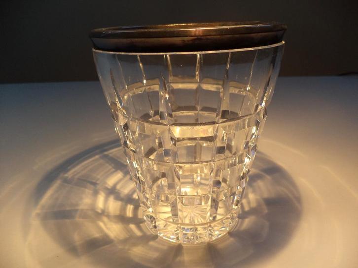 925 W everzwijnkop WOLFERS zilver geslepen kristal VSL vaas, Antiek en Kunst, Antiek | Zilver en Goud, Zilver, Ophalen of Verzenden