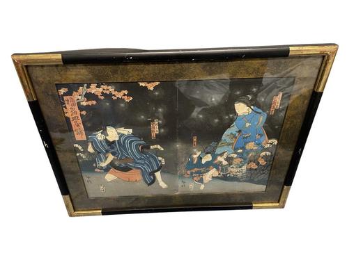 Kunisada kleurendruk 19e Japan, Antiek en Kunst, Kunst | Niet-Westerse kunst, Ophalen of Verzenden