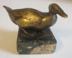 antiek Vienna bronsje bronzen eend op marmer, Antiek en Kunst, Verzenden