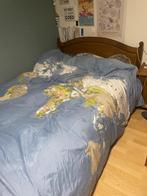 Bedframe en 2 nachtkastjes, Huis en Inrichting, Slaapkamer | Bedden, Ophalen, Bruin, 140 cm, Zo goed als nieuw