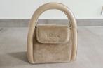 Joli Petit Sac Valexa Beige en Daim H. 25 cm. avec Anse, Ophalen, Zo goed als nieuw, Beige, Handtas