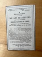 Rouwkaart C. Caestecker  Brugge 1808 + 1882, Carte de condoléances, Envoi