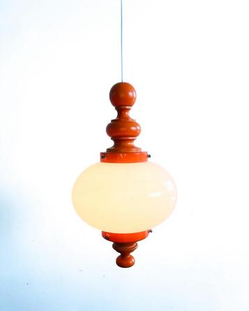 Vintage oranje hanglamp beschikbaar voor biedingen