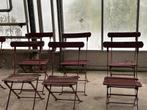 Antieke franse ijzeren opklapbare tuinstoelen, Tuin en Terras, Tuinstoelen, Ophalen, Gebruikt, Metaal, Inklapbaar