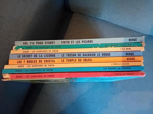 Tintin  lot de 8 albums, dont 3 doubles récits, Boeken, Stripverhalen, Gelezen, Meerdere stripboeken, Ophalen of Verzenden