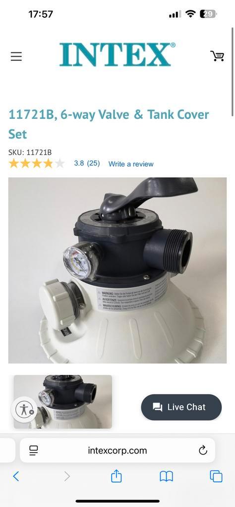 Intex 11721B, 6-way Valve & Tank Cover Set - zandpomo deksel, Tuin en Terras, Zwembad-toebehoren, Nieuw, Ophalen of Verzenden