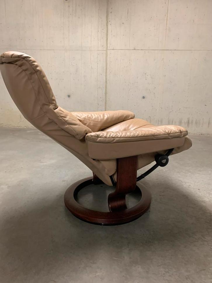 Stressless zetel Ekornes leder hout relax  fauteuil, Huis en Inrichting, Fauteuils, Hout, Leer, Ophalen