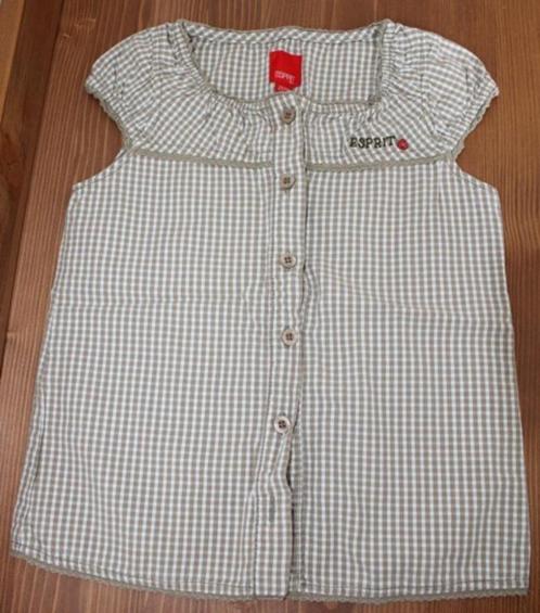 Chemise à carreaux blancs et beiges Esprit (taille 116-122), Enfants & Bébés, Vêtements enfant | Taille 116, Comme neuf, Fille
