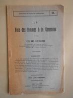 Cyrille van Overbergh, "Le Vote des femmes à la Commune", Boeken, Sociale wetenschap, Gelezen, Cyrille van Overbergh, Ophalen of Verzenden