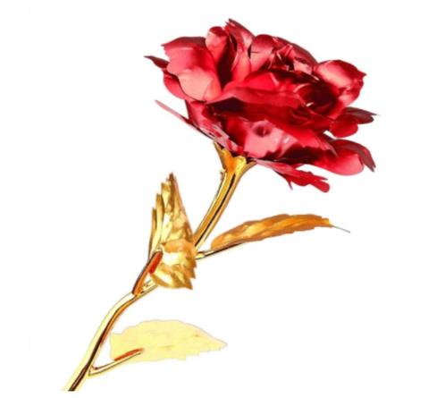 Rose rouge plaquée or - 24 kt - valentine, Maison & Meubles, Accessoires pour la Maison | Fleurs séchées, Neuf, Enlèvement ou Envoi