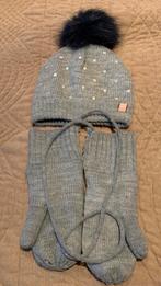 Bonnet et moufles attachées pour petite fille, Comme neuf, Fille, Bonnet, 104 ou plus petit