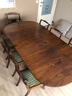 Mahonie tafel en stoelen 6 gewoon stoen en 2 armleunstoelen, Antiek en Kunst, Ophalen