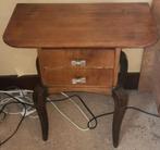 table de chevet vintage 2 tiroirs, Enlèvement, Verre