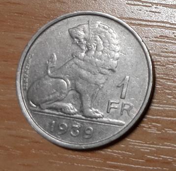 1 munt van Belgische frank 1939 in perfecte staat FR NDL beschikbaar voor biedingen
