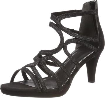 Marco Tocci Nieuwe zwarte sandalen met hak in perf Nieuwe st beschikbaar voor biedingen