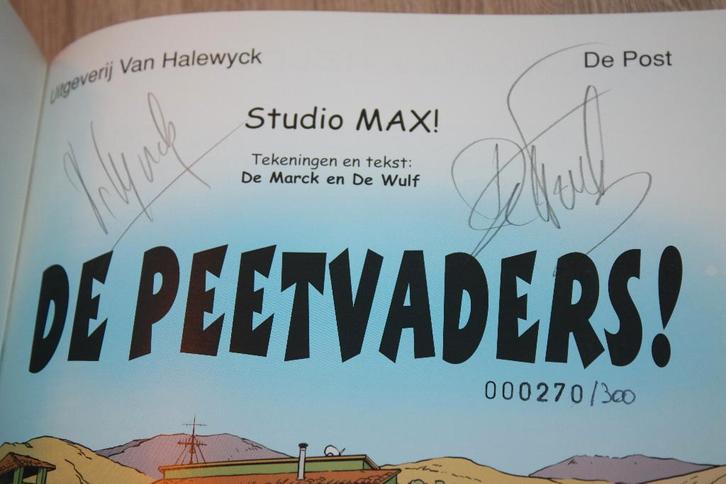 gesigneerde strip 10 jaar studio Max , DE Marck & De Wulf, Livres, BD, Comme neuf, Une BD, Enlèvement ou Envoi