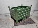 Stapelbak gecoat staal 4 vaste wanden 800x600x600, Enlèvement ou Envoi, Boîte ou Caisse, Utilisé, 50 cm ou plus