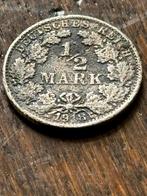 1/2 Mark Duitsland 1918 ( zilver 900 ), Ophalen, Duitsland, Losse munt, Zilver
