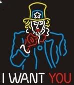 I Want You decoratie reclame neon verlichting lamp, Nieuw, Ophalen of Verzenden, Lichtbak of (neon) lamp