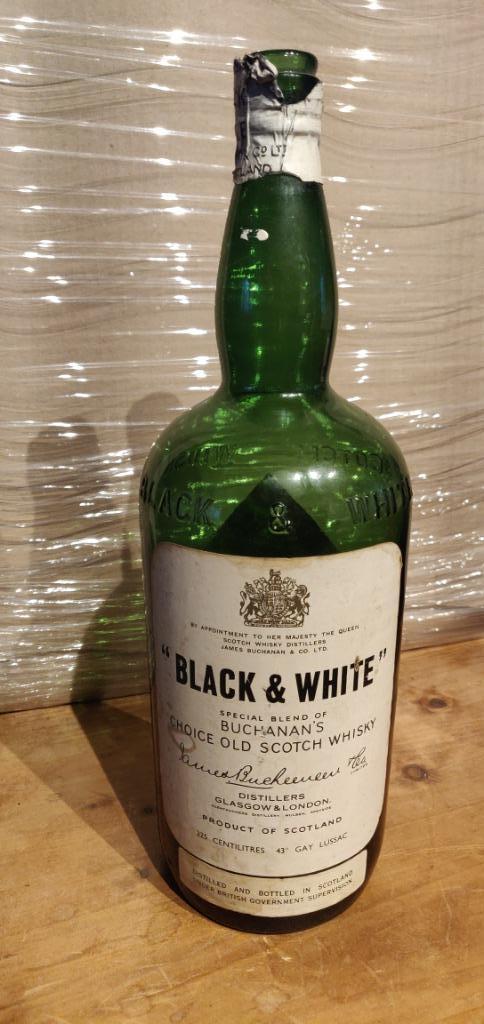 Vintage Black & White fles, Verzamelen, Overige Verzamelen, Gebruikt, Ophalen