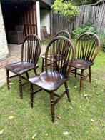 4x Windsor stoelen – eikenhout, donker – klassiek en stevig, Ophalen