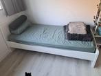 Bed + lattenbodem + matras 90x200 VERLAAGDE PRIJS, 90 cm, Gebruikt, Eenpersoons, Wit