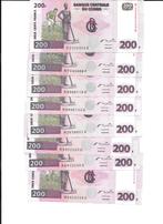8 BILLETS DU CONGO UNC 200 G, Timbres & Monnaies, Billets de banque | Afrique, Série, Envoi, Autres pays