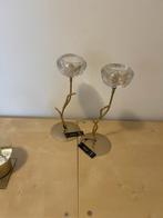 J-line 2 prachige theelicht houders goud, Huis en Inrichting, Ophalen of Verzenden, Zo goed als nieuw, Goud