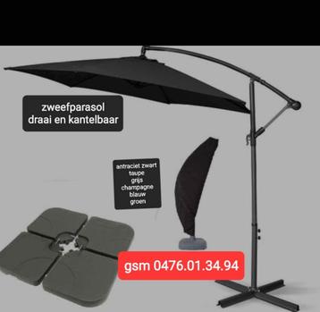 nieuwe zweefparasols incl stervoet  3m beschikbaar voor biedingen
