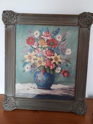 Schilderij met bloemen, Antiek en Kunst, Kunst | Schilderijen | Klassiek, Ophalen