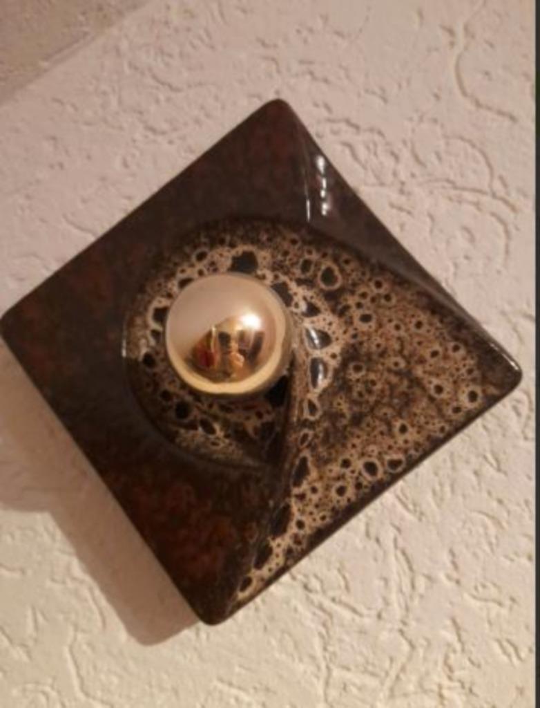 vintage wand/plafondlamp keramiek 70er, Ophalen, Huis en Inrichting