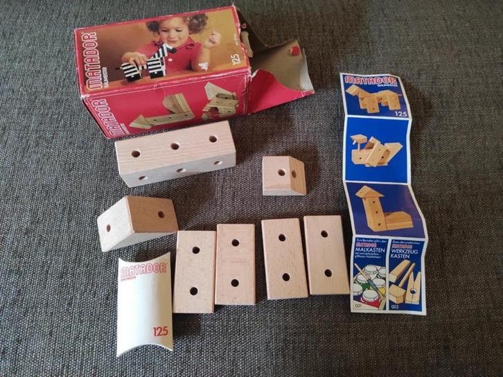 Matador Matadorhaus nr 125 bouwblokken hout Austria Vintage, Kinderen en Baby's, Speelgoed | Houten speelgoed, Zo goed als nieuw