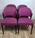 Lot de 4 chaises vintage tissu violet, Verzenden