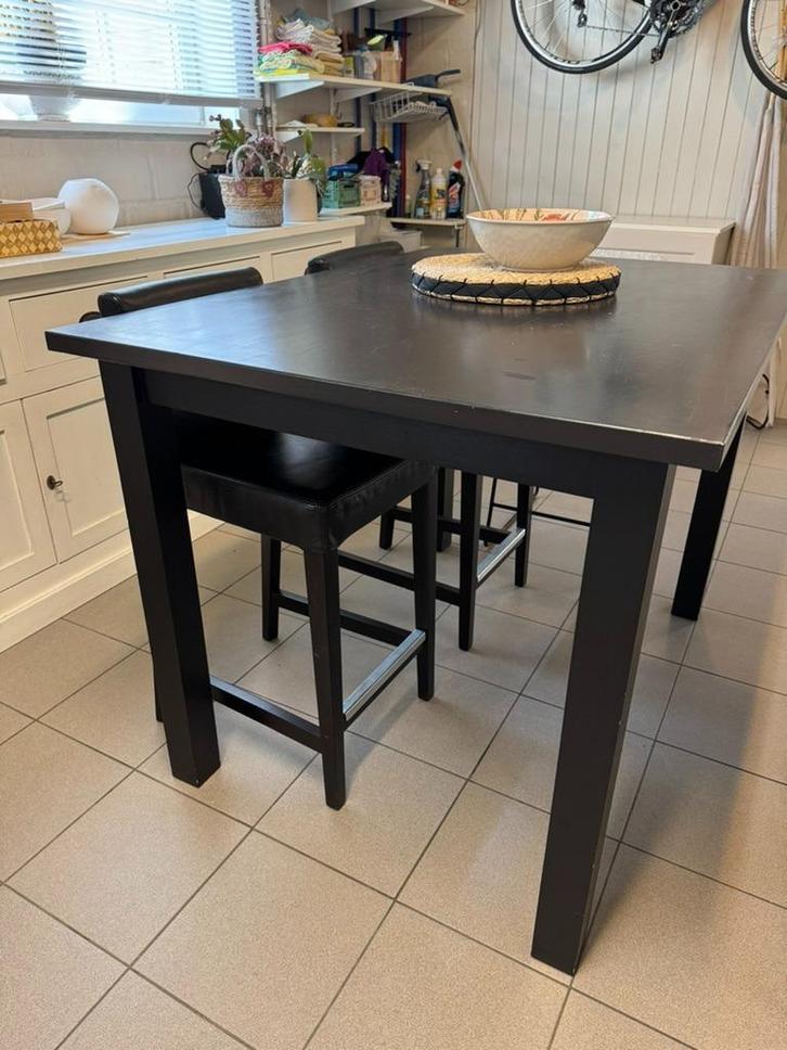 tafel met barstoelen, Huis en Inrichting, Tafels | Statafels, Gebruikt, Ophalen