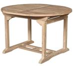 Teak tuinset ronde/ovale tafel en 6 plooistoelen, Tuinset, Eettafel, 6 zitplaatsen, Teakhout