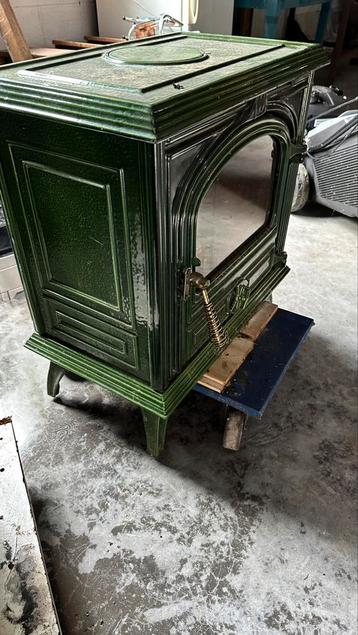 Kachel in groene emaille, Enlèvement, Utilisé