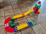 Set kleurrijke bouwblokken met autobaan - 60 à 70 stuks, Ophalen of Verzenden, Zo goed als nieuw, Overige merken