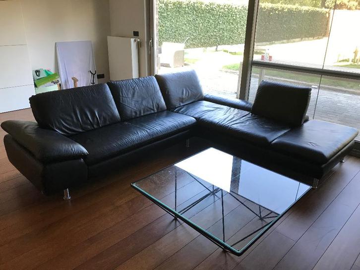 Lederen hoekzetel, Huis en Inrichting, Zetels | Zetels, Gebruikt, Leer, Ophalen of Verzenden