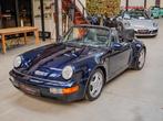 Porsche 911 Cabrio 964 WTL 3.6 TurboLook / Triple blue / Top, 4 zetels, Blauw, Leder, 3600 cc