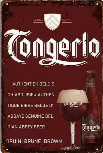 Metalen reclamebord Tongerlo bruin - retro vintage mancave beschikbaar voor biedingen