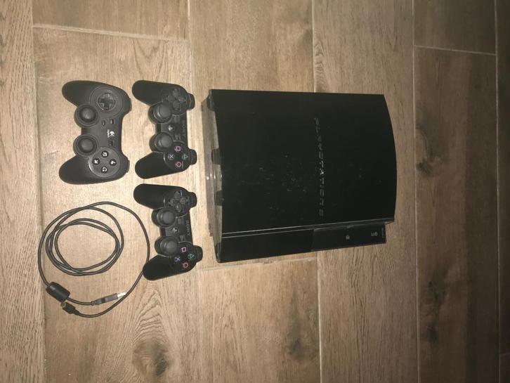 PlayStation 3 60GB, 3 controllers, 22 spellen, Games en Spelcomputers, Spelcomputers | Sony PlayStation 3, Gebruikt, Phat, 40 GB