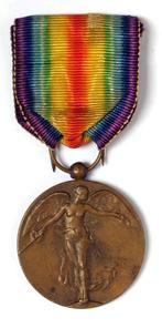 Médaille de la Victoire 1914-1918, Armée de terre, Envoi, Ruban, Médaille ou Ailes