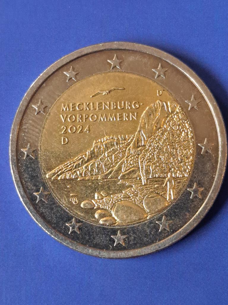2024 D Allemagne 2 euros Mecklembourg-Poméranie-Occidentale, Envoi, Allemagne, 2 euros, Monnaie en vrac