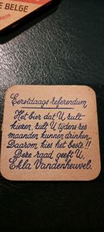 Bierviltje ekla vandenheuvel  referendum R/V, Verzamelen, Ophalen of Verzenden, Gebruikt