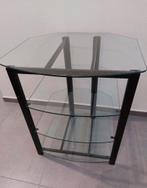 Tv tafeltje in glas, Huis en Inrichting, Kasten |Televisiemeubels, Ophalen, 50 tot 100 cm, Minder dan 100 cm, Modern