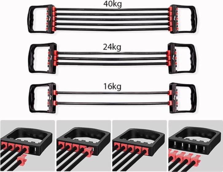 Weerstand tubes – workout set met handvaten, Sport en Fitness, Fitnessmaterialen, Nieuw, Weerstandband, Armen, Borst, Rug, Ophalen of Verzenden